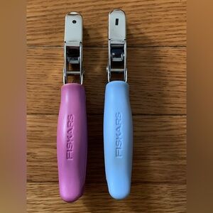 2 Fiskars Hole Punches & 2 traditional hole punches